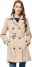 Women s Trench Coat Long Double Breasted Peacoat for Outerwear Trench Knee Length