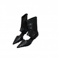 Niche Design Glittering Pointed Toe 2024 Summer New Hot Style Temperament Short Tube Stiletto Medium Heel Fashion Boots