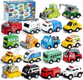 Children's Toy Car Combination Function Business Van Police Car Baby Inertia Pull Back Car Set