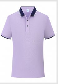 Summer Work Shirt T-Shirt Short-Sleeved Polo Shirt Lapel Light Purple