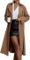 2024Women's Double Breasted Long Trench Coat Lapel Mid Length Jacket with Belt Coat