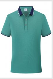 Summer Work Shirt T-Shirt Short Sleeve Polo Shirt Lapel Green