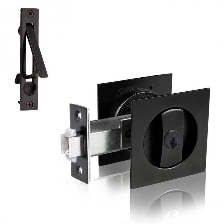 Pocket Door Lock With Key Modern Entry Sliding Barn Door Latch