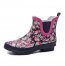 Hot Sale 2024 New Matte Matte Small Floral Low Top Women's Fashion Rain Boots Short Tube Rain Boots Elastic Rain Boots