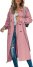 New Women S Double Breasted Long Trench Coat Windproof Classic Lapel Slim Coat With Belt