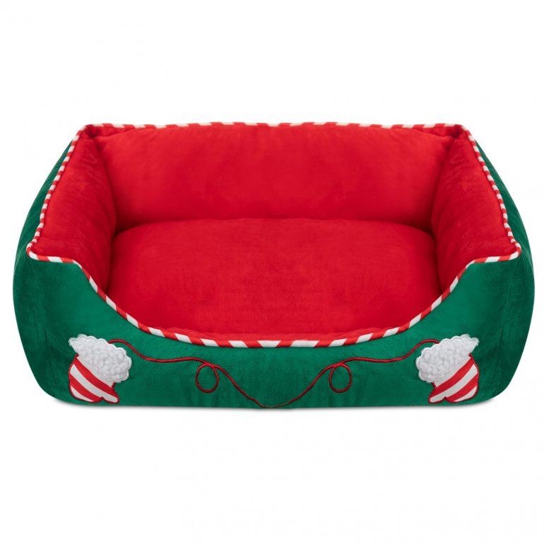 Pet Dog Bed Rectangle Plush Dog Cat Bed Self-Warming Pet Bed, Green Glovers