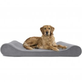 Orthopedic Dog Bed Microvelvet Luxe Lounger W/ Removable Washable Cover - Gray, Jumbo (X-Large)