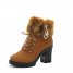 Snow Boots Women 35-42 Spot 2024 Autumn And Winter Thick Heel Short Barrel Women's Boots Side Zipper Fashion Boots High Heel Pendant