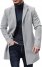 Men's windbreaker slim fit notch lapel single breasted top winter warm cotton business long jacket coat