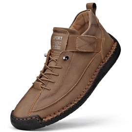 Autumn And Winter Hot Style 2024 Large Size Men's Mid-Cut Martin Boots Outdoor Casual Shoes Workwear Stitching Men's Shoes