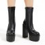 Women S Platform Shoes Gogo Ankle Boots Chunky Heel Square Toe Short Boots