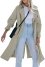 Women S Long Trench Coat Double Breasted Classic Lapel Oversized Windbreaker With Belt