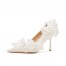 High Heels For Women Stilettos 2024 New Style Pointed Toe Temperament White Lace Wedding Dress Bridal Shoes