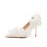 High Heels For Women Stilettos 2024 New Style Pointed Toe Temperament White Lace Wedding Dress Bridal Shoes