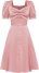 2024 Summer Puff Short Sleeve A-Line Satin Midi Dress 1950s Vintage Party Swing Dresses