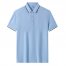 Polo Shirt Overalls T-Shirt Cotton Lapel Short Sleeve Sky Blue