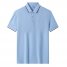 Polo Shirt Overalls T-Shirt Cotton Lapel Short Sleeve Sky Blue