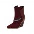 Pointed Frosted Short Boots For Women Autumn And Winter Boots 2024 New Large Size Thick Heel Retro Western Cowboy Boots Short Boots