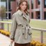 2024 Fall Fashion Casual Short Trench Coat Gray