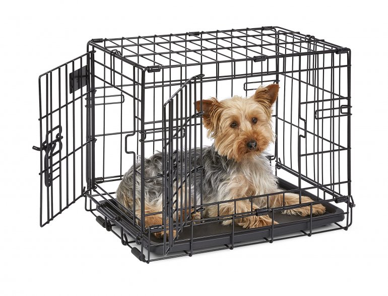 Newly Enhanced Single & Double Door Icrate Dog Crate, Includes Leak-Proof Pan, Floor Protecting Feet, Divider Panel & New Patented Features