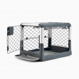 Dog Crate (Collapsible Dog Crate, Portable Dog Crate, Travel Dog Crate, Dog Kennel) For Small Dogs And Puppies (Grey)