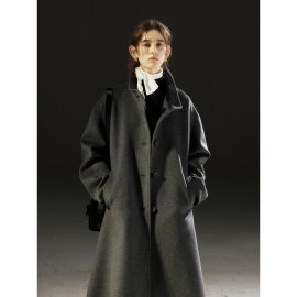 All Wool Vintage Coat Mid-Length Wool Coat