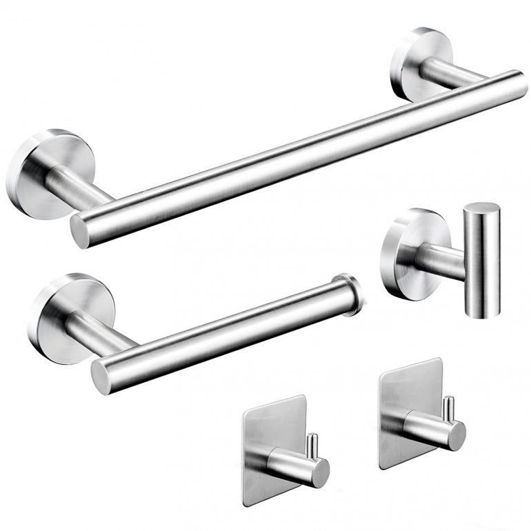 Stainless Steel Matt Silver Bathroom Accessories Set