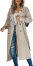 Women S Double Breasted Long Trench Coat Windproof Classic Lapel Slim Fit Jacket With Belt