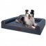 100% Waterproof Dog Bed, U Shaped Washable Dog Bed With Removable Cover And Bolster, Orthopedic Dog Bed With Nonskid Bottom(Navy Blue,36"X27")