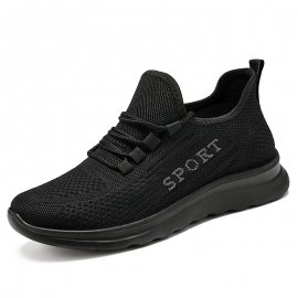 2024 New Shoes Spring And Autumn Men's Casual Breathable Mesh Flying Woven Breathable And Comfortable Sports Shoes Soft Bottom Non-Slip Running Shoes