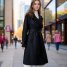 Popular Trench Coat Women 2024 Autumn And Winter New Mid-Length Coat Black